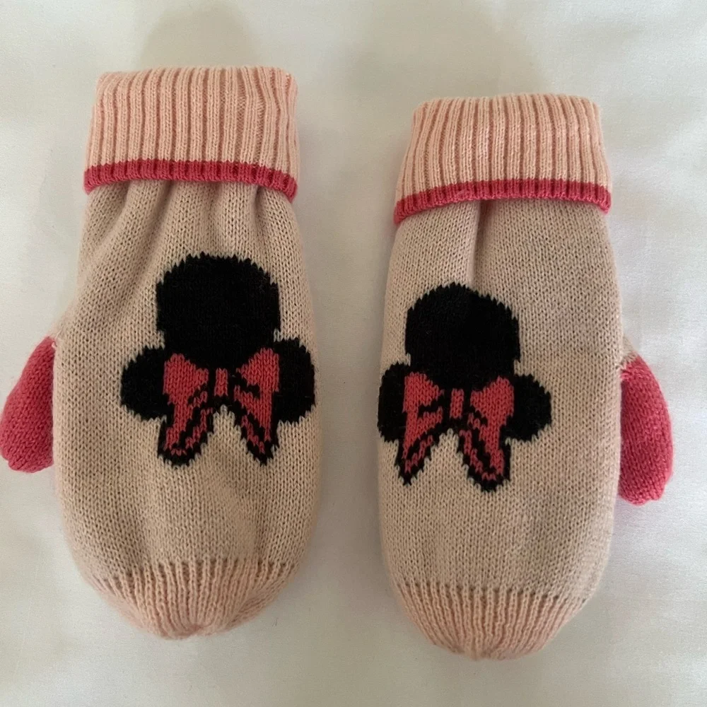 Gap Disney Pink and Black Character Mittens